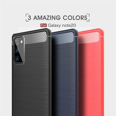 Carbon Fiber Pattern Brushed Shockproof Soft TPU Back Cover Case for Samsung Galaxy Note20