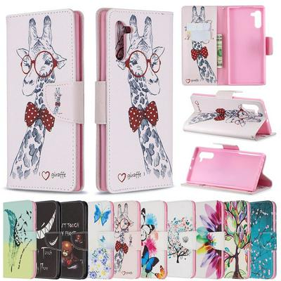 Wallet Case for Samsung Galaxy Note 10, Colored Painting Leather Phone Cover with Magnetic Closure and Kickstand