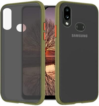 Double Colors 2 in 1 Matte Clear Ultra Thin Anti-Slip Hard PC + Soft TPU Back Cover Protective Case for Samsung Galaxy A10S