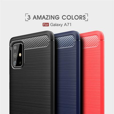 Carbon Fiber Pattern Brushed Shockproof Soft TPU Back Cover Case for Samsung Galaxy A71 5G