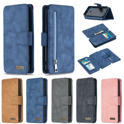 Frosted Zipper Wallet BF07 Type Detachable Scratch Resistant PU Leather Phone Case for Samsung Galaxy A21s