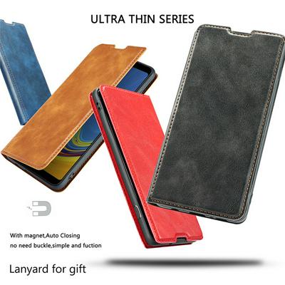 Ultra Thin&Lightweight Magnets Strong Suction Shockproof PU Leather Wallet Phone Case with Card Slot and Stand for Samsung Galaxy M30 / Galaxy A40s 