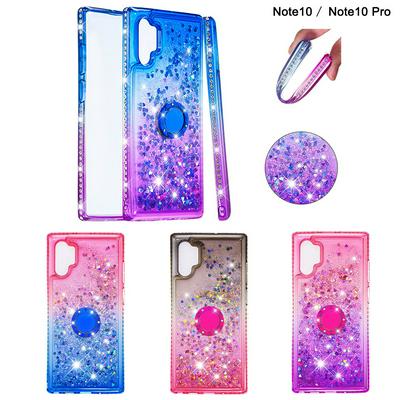Gradient Color Side Diamond Studded Anti-Scratch Quicksand Soft TPU Back Cover Protective Case for Samsung Galaxy Note10+/Samsung Galaxy Note10 Pro