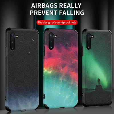 3D Color Spray Pattern Frosted 2 in 1 Four Corners Airbags Anti-Fall Sound-Proof Dust-Poof PC + Soft TPU Back Cover Case for Samsung Galaxy Note 10