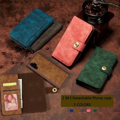 Retro Two-in-one Detachable Shockproof Magnet Buckle Closure Multifunctional PU leather Wallet Phone Case for Samsung Galaxy Note10 Pro / Samsung Galaxy Note10+