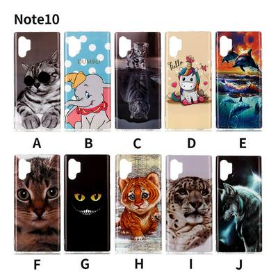 Colored Painting Tiger Cat Pattern IMD Soft TPU Back Cover Case for Samsung Galaxy Note10