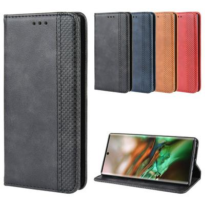 Wallet Case for Samsung Galaxy Note 10, Retro Leather Phone Case with Card Slots and Kickstand