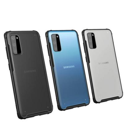 2 in 1 Detachable Frosted Transparent Anti-Fingerprint Hard PC Back + Soft TPU Frame Back Cover Case for Samsung Galaxy S20 