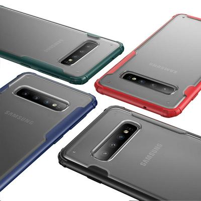 2 in 1 Detachable Frosted Transparent Anti-Fingerprint Hard PC Back + Soft TPU Frame Back Cover Case for Samsung Galaxy S10