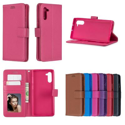 Lichee Pattern PU Leather + TPU with Card Slots Wallet and Stand Support Cover Case for Samsung Galaxy Note10