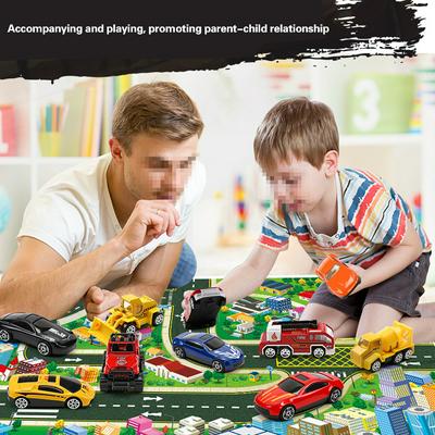 Simulated Alloy Car Model Children's Toy Suitcase Simulation Alloy Car Model Parent-child Boy Toy Storage Box Theme Series Set