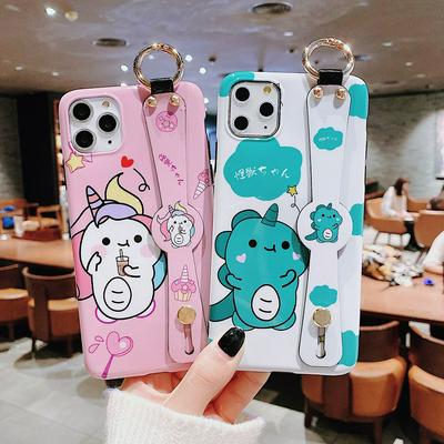 Cute Cartoon Pattern Frosted with Wrist Strap Soft Silicone Back Cover Case for iPhone 6 / 6S / 6 Plus / 6S Plus / 7 / 8 / 7 Plus / 8 Plus / X / Xs / XR 6.1 / Xs Max 6.5 / iPhone 11 / 11 Pro / 11 Pro Max