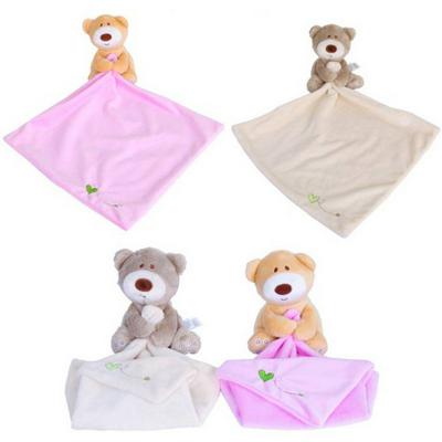 Lovely Little Cartoon Bear Toy Infant Baby Nursery Toddler Soft Smooth Plush Multi-Functional Appease Towel for Baby Care 