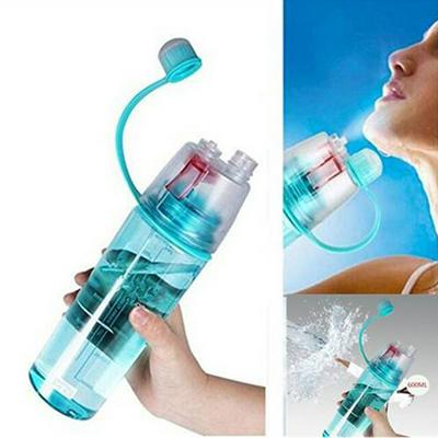 JF002 Creative 600ml Plastic Outdoor Cooling Sports Gym Drinking Spray Water Bottle for Outdoor Bicycle Cycling 