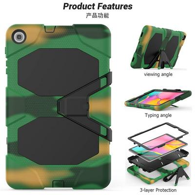 Imitation Brand Griffin Three Layer Armor Defender Hard PC + Soft Silicone with Kickstand and Screen Protector Full Body Protective Back Case Cover for Samsung Galaxy Tab A 10.1 (2019) /SM-T510 (Wi-Fi) / SM-T515 (LTE)