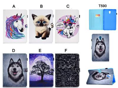 Card Holder Adjustable Stand TPU + Sewing PU Leather Protector Case for Samsung Galaxy Tab A 10.5 T590 T595 