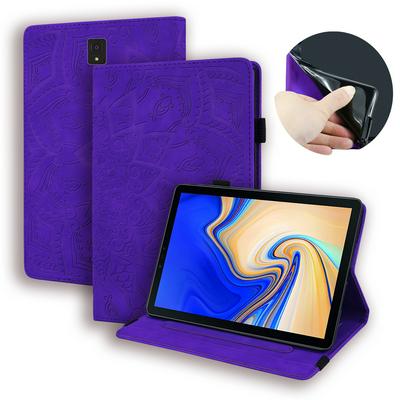Embossed Calf Pattern Side Flip Shockproof PU Leather + Soft TPU Pen Holder Picture Frame with Card Slots and Stand Wallet Case for Samsung Galaxy Tab S4 10.5 T830 T835