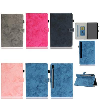 Solid Color Pattern Anti-fall Shockproof Clamshell PU Leather +TPU Tablet Protective Cover with Pencil Holder for Samsung Galaxy Tab S7 T870