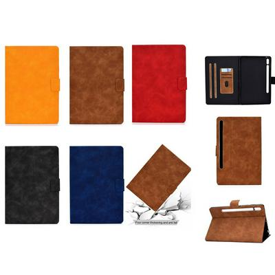 Solid Color Cowhide Pattern Anti-fall Shockproof Clamshell PU Leather +TPU Tablet Protective Cover with Card Slots for Samsung Galaxy Tab S7 T870