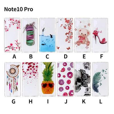 Colored Painting Bear Penguin Feather Skull High Transparent Soft TPU Back Cover Case for Samsung Galaxy Note10+/Samsung Galaxy Note10 Pro 