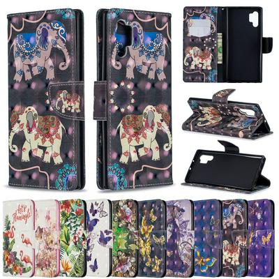 Wallet Case for Samsung Galaxy Note 10+, Leather Phone Cover with 3D Printing Visual Effect