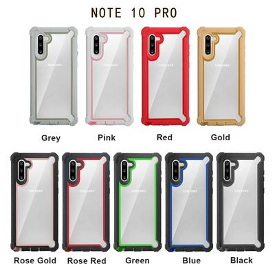 2 in 1 Hybrid Phone Case for Samsung Galaxy Note 10+, Scratch-resistant Shockproof Hard Phone Cover with Colorful Bumper