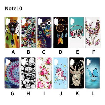 Wreath Owl Skull Colored Painting Fluorescence Noctilucent TPU Luminous Back Cover Case for Samsung Galaxy Note10