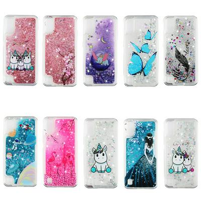 Quicksand Fashion Pattern Shockproof Scratch Resistant Soft TPU Back Cover Phone Case for Samsung Galaxy A01