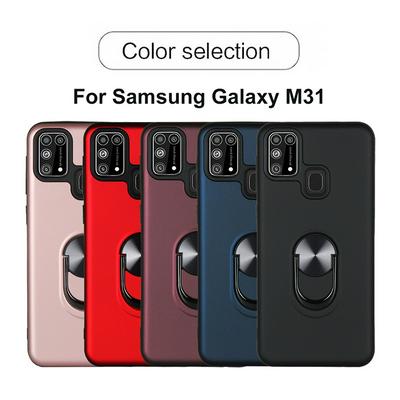 2 in 1 Detachable Shockproof Hard PC + Soft TPU with Magnet Suction 360 Degree Ratatable Kickstand Back Cover Case for Samsung Galaxy M31
