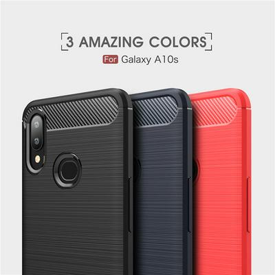 Soft Phone Case for Samsung Galaxy A10S, Carbon Fiber TPU Phone Cover Scratch & Drop Resistant Protective Case