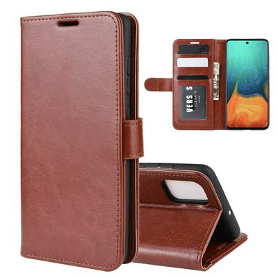 R64 Pattern Single Fold Edge Shockproof Side Flip PU Leather + Soft TPU Card Slots with Magnetic Buckle and Stand Wallet Case for Samsung Galaxy A71