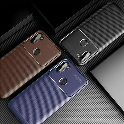 Carbon Fiber Pattern Armor Shockproof Soft TPU Back Cover Protective Case for Samsung Galaxy A11
