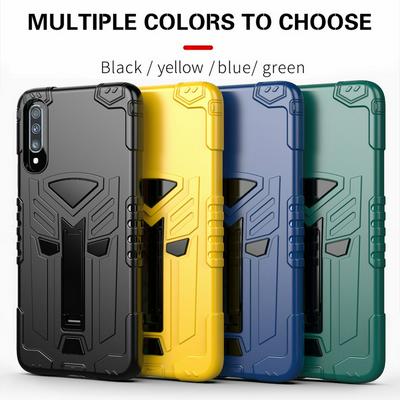 King Kong Style Four Corners Airbag Design with Folding Stand Shockproof Detachable Hard PC + Soft TPU Back Cover Case for Samsung Galaxy A70