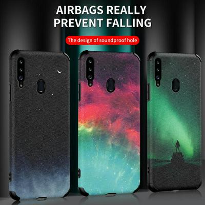 3D Color Spray Pattern Frosted 2 in 1 Four Corners Airbags Anti-Fall Sound-Proof Dust-Poof PC + Soft TPU Back Cover Case for Samsung Galaxy A20S
