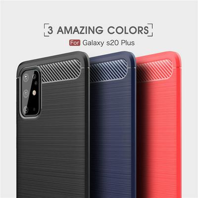 Carbon Fiber Pattern Brushed Shockproof Soft TPU Back Cover Case for Samsung Galaxy S20+