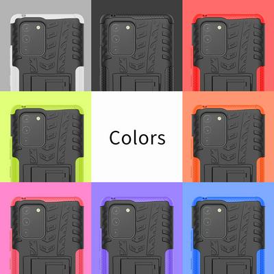 Dazzling Pattern Scratch Resistant Shockproof Hard PC +TPU Back Cover Case with Foldable Stand for Samsung Galaxy S10 Lite