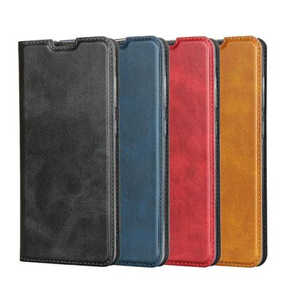 Calf Pattern Shock-Absorption Side Flip PU Leather + Soft TPU Wrist Strap with Card Slot and Stand Wallet Case for Samsung Galaxy A51