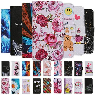 Colored Painting Wrist Strap Style Shock-Absorption Side Flip PU Leather + Soft TPU Card Slots with Magnetic Buckle and Stand Wallet Protective Case for Samsung Galaxy A51