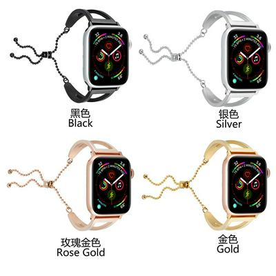 V Shape Diamond Studded Stainless Steel Sport Band Apple Watch Replacement Watchband For iWatch 