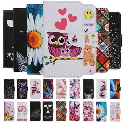 Colored Painting Wrist Strap Style Shock-Absorption Side Flip PU Leather + Soft TPU Card Slots with Magnetic Buckle and Stand Wallet Protective Case for Samsung Galaxy A41