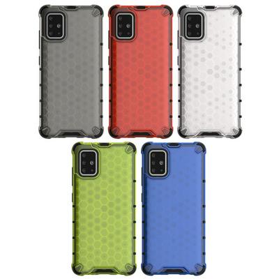 Honeycomb Pattern Detachable Hard PC + Soft TPU Back Cover Case for Samsung Galaxy A51