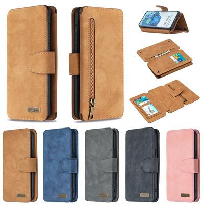 Frosted Zipper Wallet BF07 Type Scratch Resistant PU Leather Wallet Phone Case with Stand &Card Slots for Samsung Galaxy S20 Ultra