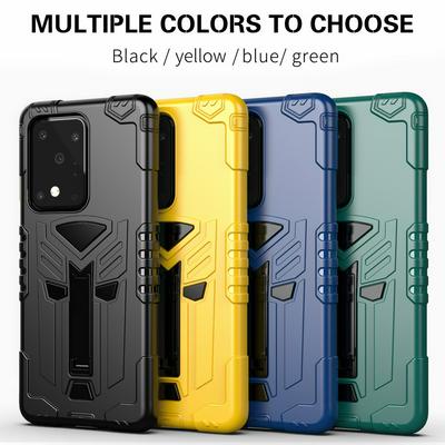 King Kong Style Four Corners Airbag Design with Folding Stand Shockproof Detachable Hard PC + Soft TPU Back Cover Case for Samsung Galaxy S20 Ultra
