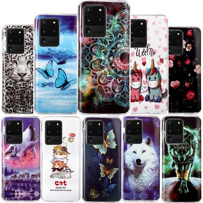 Luminous Colored Painting Shockproof Anti-Scratch Soft TPU Back Cover Case for Samsung Galaxy S20 Ultra