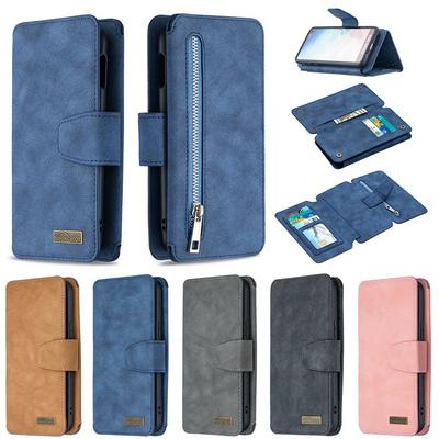 Frosted Zipper Wallet BF07 Type Scratch Resistant PU Leather Wallet Phone Case with Stand &Card Slots for Samsung Galaxy S10e