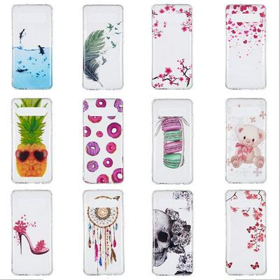 Colored Painting Bear Penguin Feather Skull High Transparent Soft TPU Back Cover Case for Samsung Galaxy S10 5G