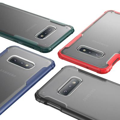 2 in 1 Detachable Frosted Transparent Anti-Fingerprint Hard PC Back + Soft TPU Frame Back Cover Case for Samsung Galaxy S10e