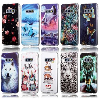Luminous Colored Painting Shockproof Anti-Scratch Soft TPU Back Cover Case for Samsung Galaxy S10e