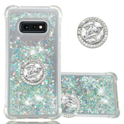 Wallet Phone Case for Samsung Galaxy S10e, Anti-fall Soft TPU Phone Cover With Diamond Ring Buckle