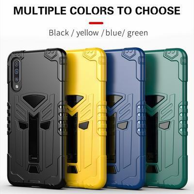 King Kong Style Four Corners Airbag Design with Folding Stand Shockproof Detachable Hard PC + Soft TPU Back Cover Case for Samsung Galaxy A30S